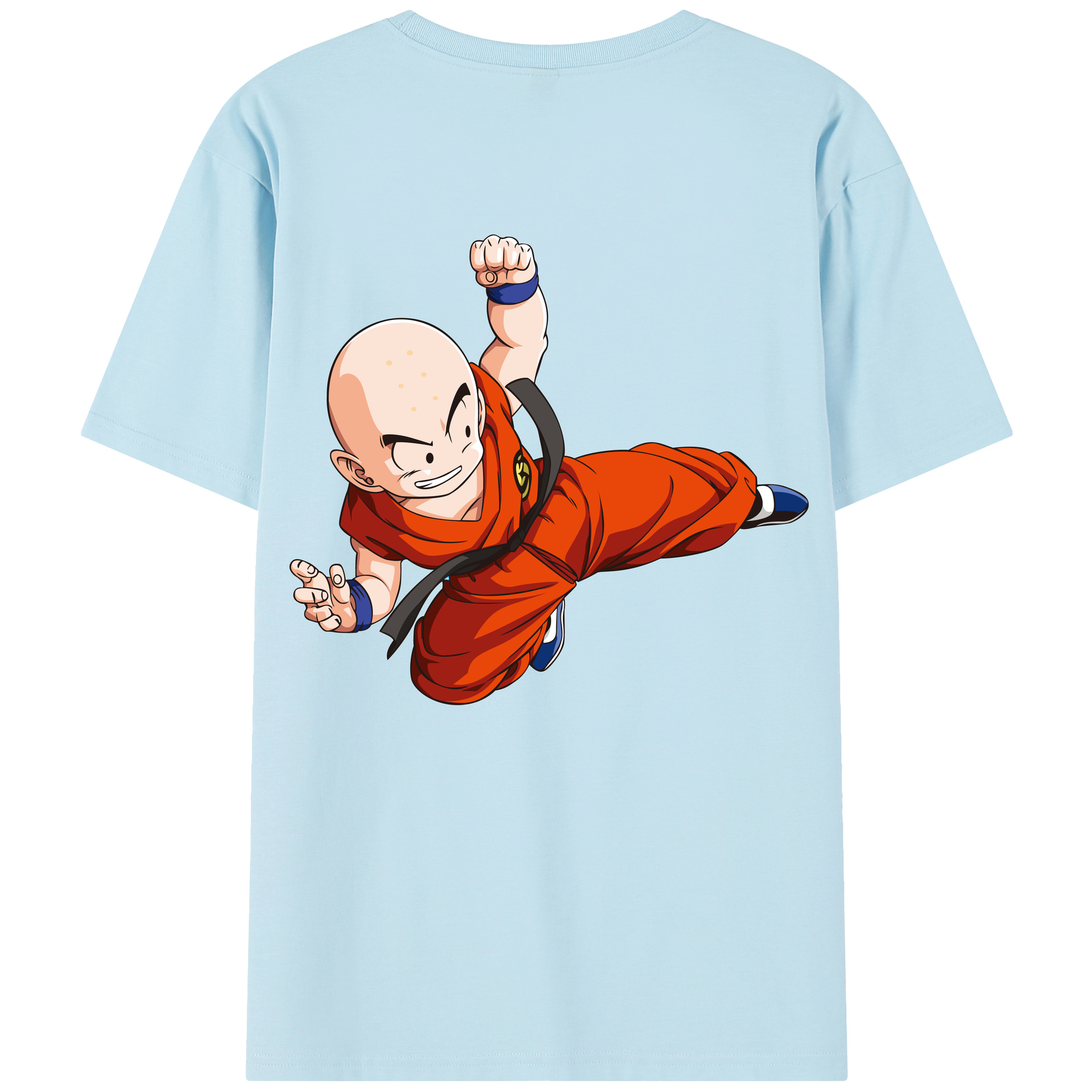 （画像用） ドラゴンボール クリリン DRAGON BALL krillin 綿100％半袖Tシャツ（背面プリント）